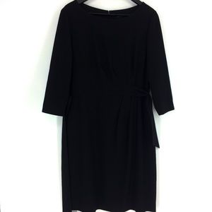 TAHARI Arthur S. Levine Black Pleated Midi Dress